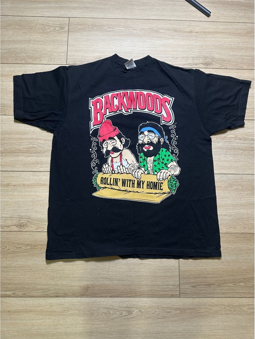 Shaka Wear Backwoods Rollin' With My Homie Graphic T-Shirt 2XL Black Cotton